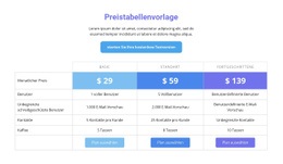 Preistabellenvorlage – Einfacher Website-Builder