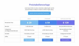 Preistabellenvorlage - Mehrzweck-Webdesign