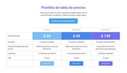 Plantilla De Tabla De Precios - Diseño Web Polivalente