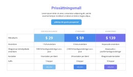 Designmall För Prissättning Tabell Mall