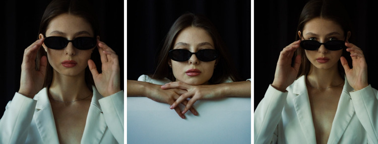 Gözlüklü bir modelle galeri Joomla Şablonu