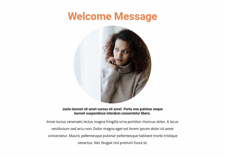 Greeting picture and text Elementor Template Alternative