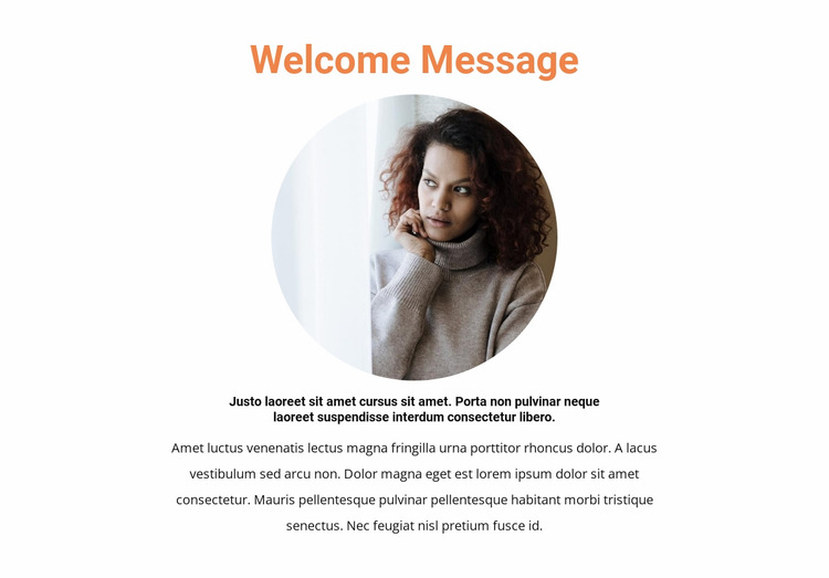 Greeting picture and text Website Builder Templates
