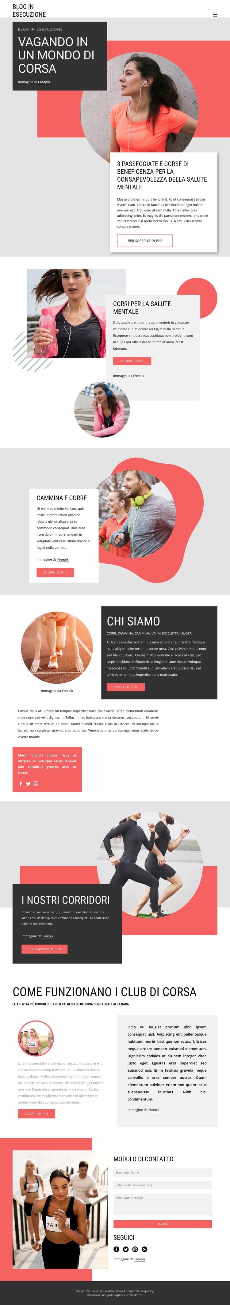 Mondo in corsa Mockup del sito web