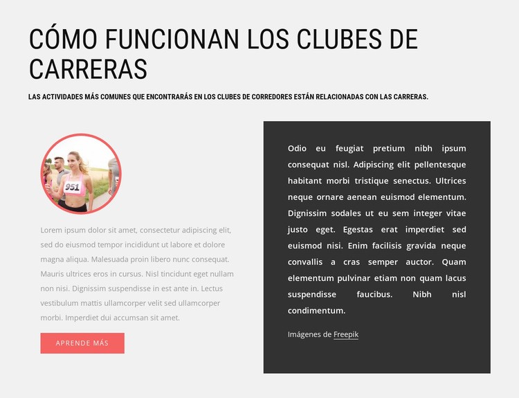 Cómo funcionan los clubes de carreras Plantillas de creación de sitios web