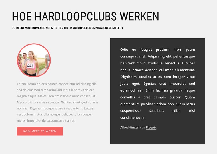 Hoe hardloopclubs werken HTML5-sjabloon
