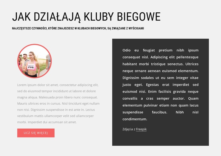 Jak działają kluby biegowe Szablony do tworzenia witryn internetowych