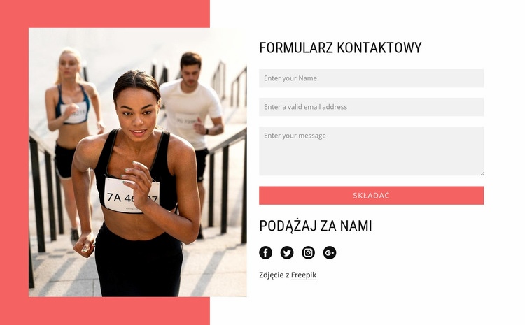 Formularz kontaktowy klubu biegowego Szablon HTML5