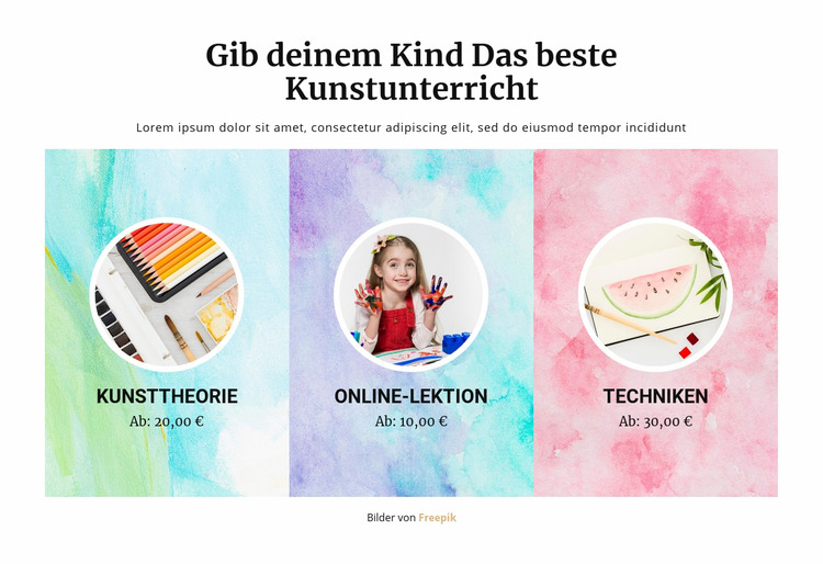 Kunstschule Joomla Vorlage