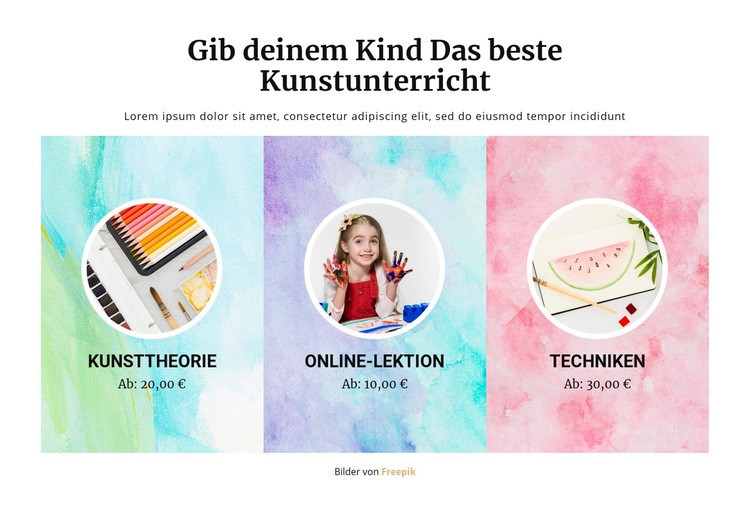 Kunstschule Website-Modell
