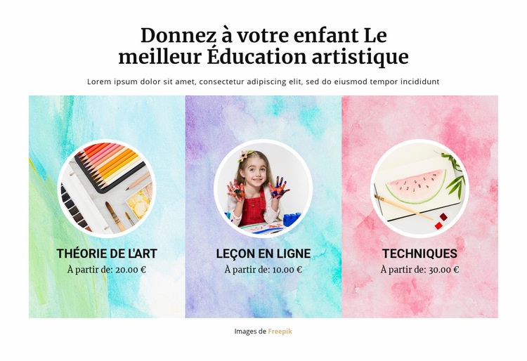 École d'art Conception de site Web