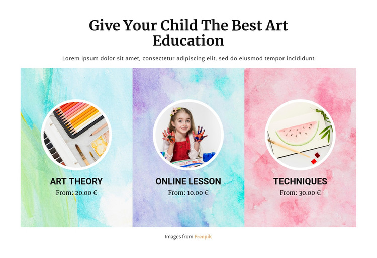 Art School Homepage Design