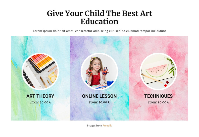 Art School Web Page Design