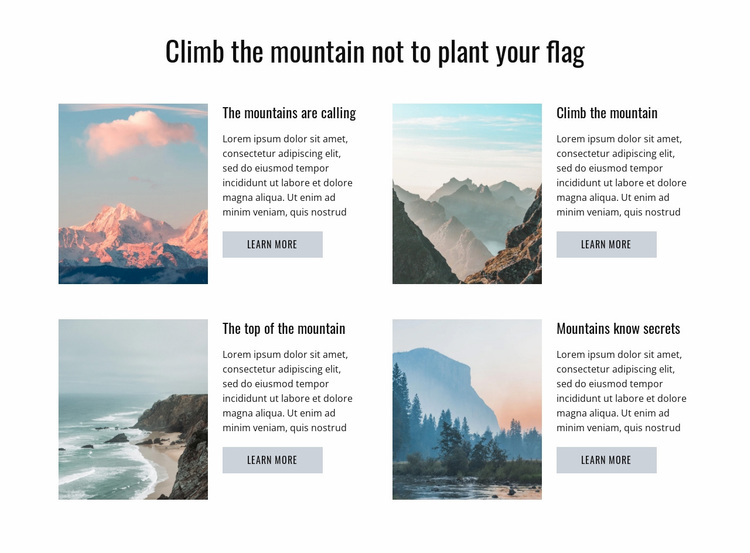Beklim de berg Website ontwerp