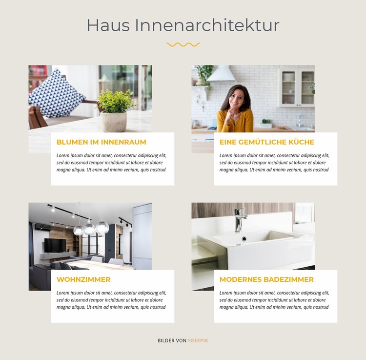 Haus Innenarchitektur Website Builder-Vorlagen
