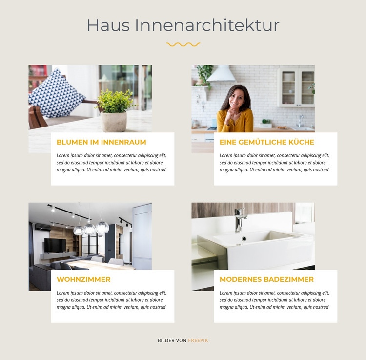 Haus Innenarchitektur Website-Modell