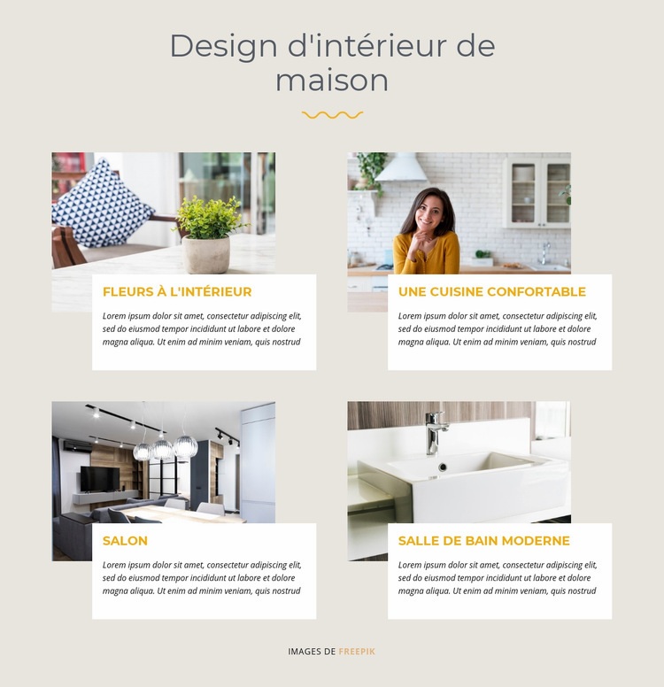 Design d'intérieur de maison Conception de site Web