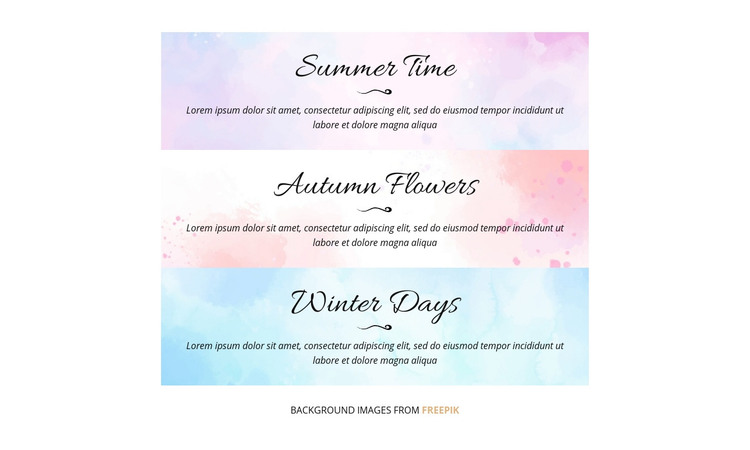 Seasons Homepage Design