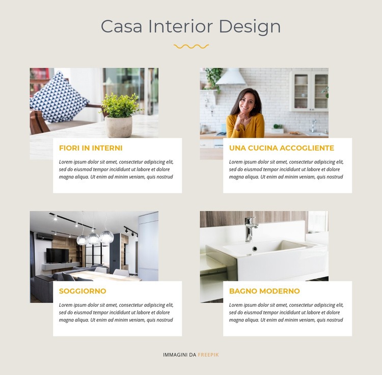 Casa Interior Design Mockup del sito web