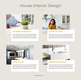 One Page Template For House Interior Design