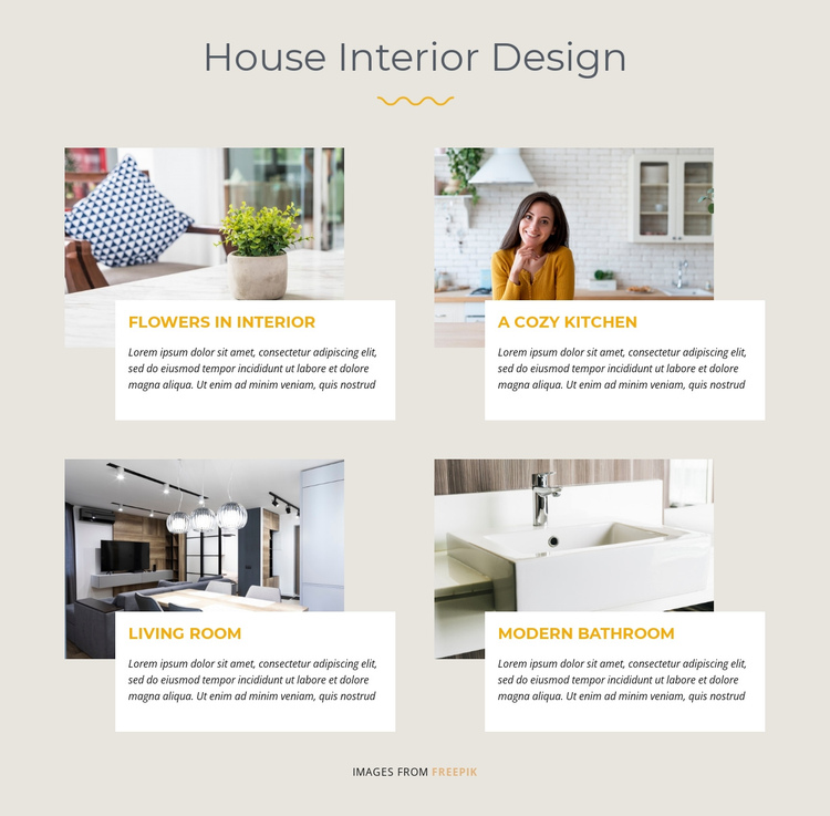 House Interior Design One Page Template