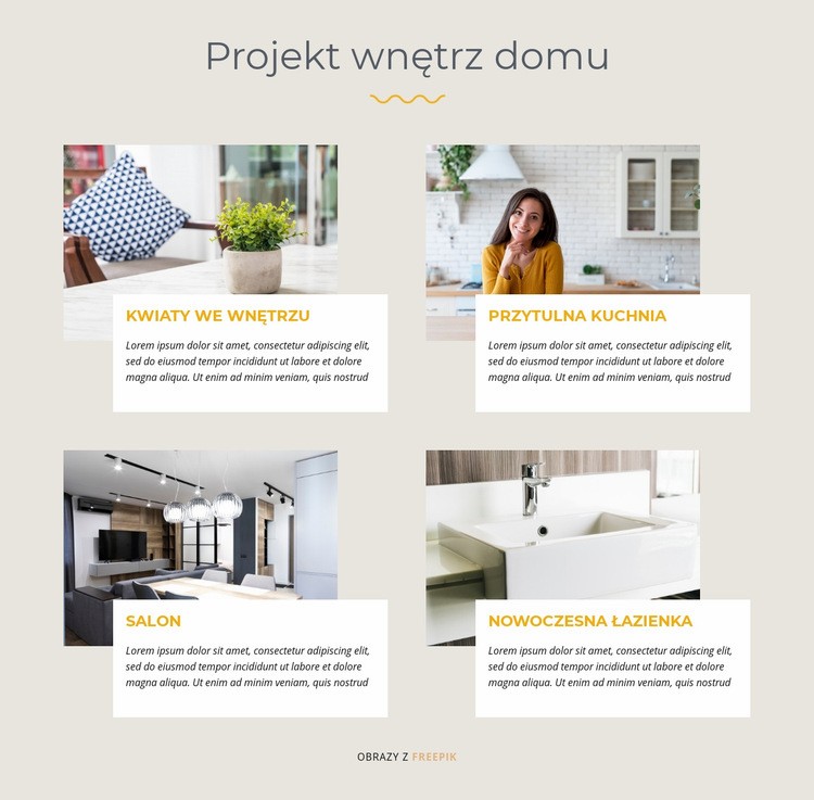 Projekt wnętrz domu Kreator witryn internetowych HTML