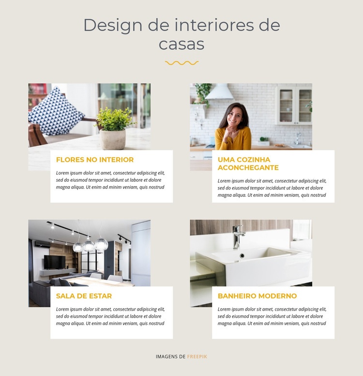Design de interiores de casas Design do site