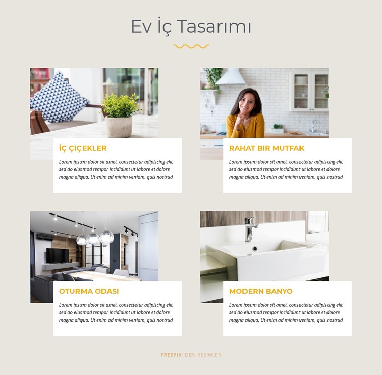 Ev İç Tasarımı Html Web Sitesi Oluşturucu