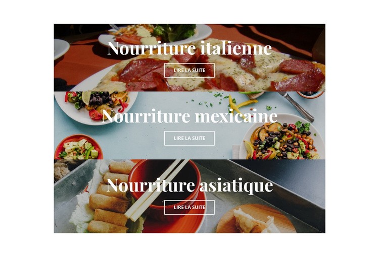 nourriture nationale Maquette de site Web