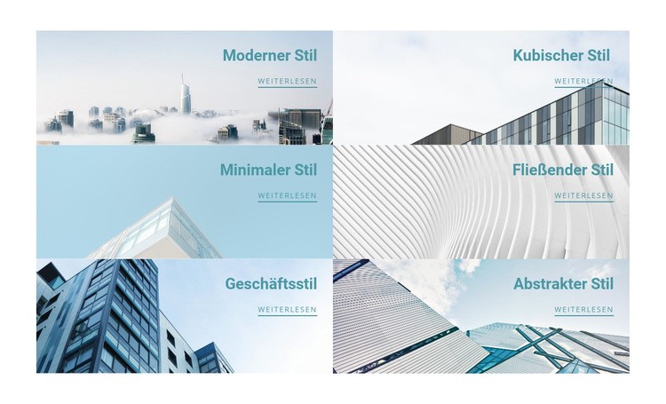 Innovationsstil der Architektur Website Builder-Vorlagen