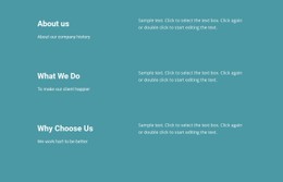 What We Do In Business Single Page Website