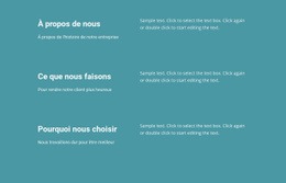 Ce Que Nous Faisons En Affaires - Inspiration Pour Une Maquette De Site Web