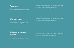 Wat We Doen In Zaken Website Met Één Pagina