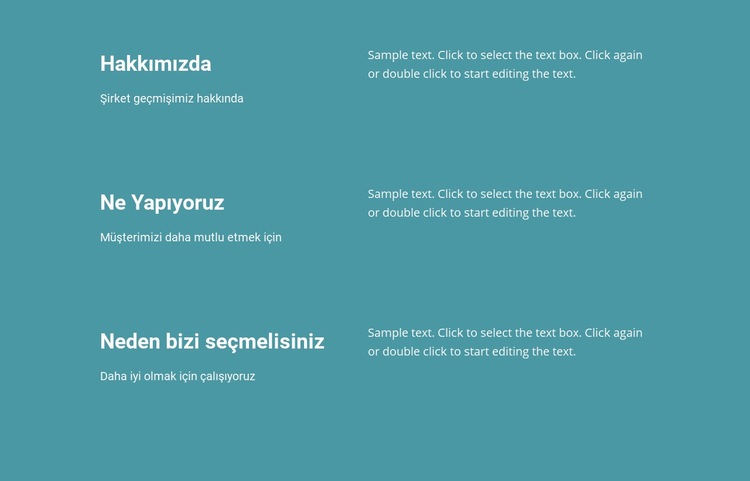 İş hayatında ne yapıyoruz HTML Şablonu