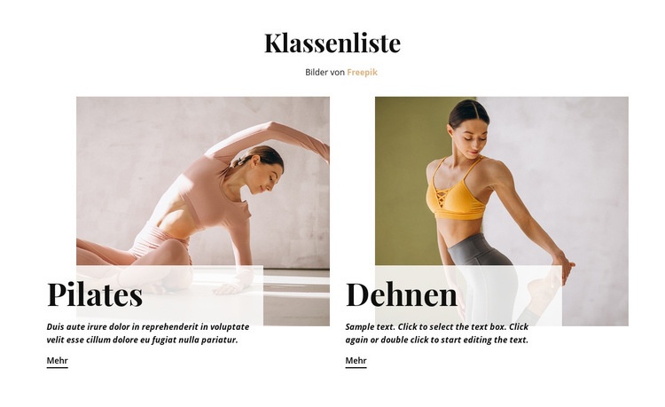 Sportklassen Website design