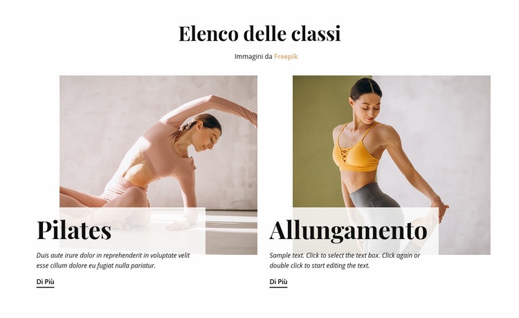 Classi di sport Costruttore di siti web HTML