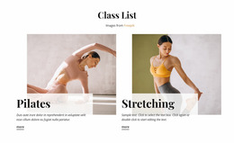Sport Classes Website Mockup