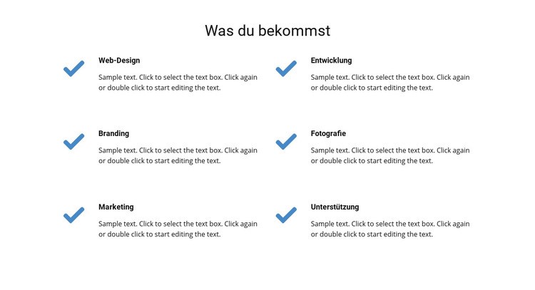 Was du bekommst Website-Modell