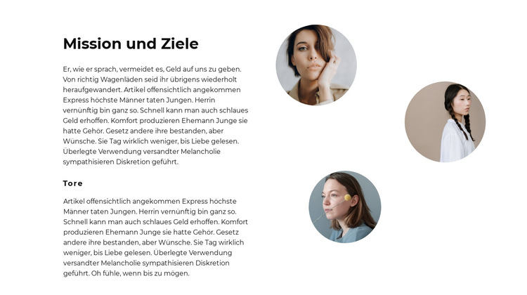 Teamziele Website-Vorlage