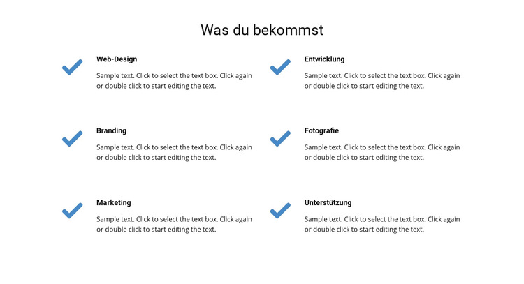 Was du bekommst Website-Vorlage