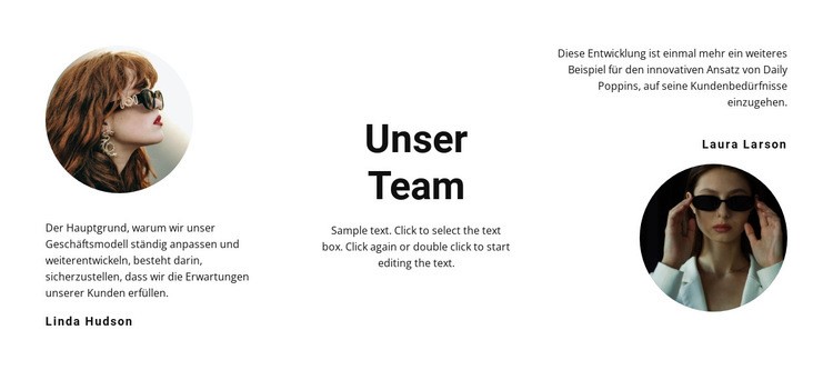 Team aus zwei Stylisten Landing Page
