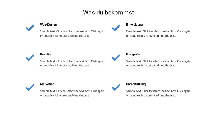 Was du bekommst Landing Page