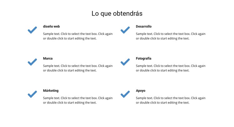 Lo que obtendrás Diseño de páginas web