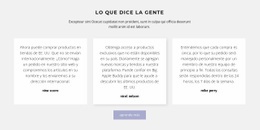 Impresionante Plantilla De Una Página Para Tres Cuadros De Texto Con Sombra