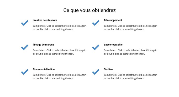 Ce que vous obtiendrez Conception de site Web