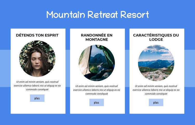 Mountain Retreat Resort Modèles de constructeur de sites Web