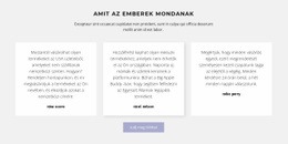 Három Szövegdoboz Árnyékkal Weboldal Sablon