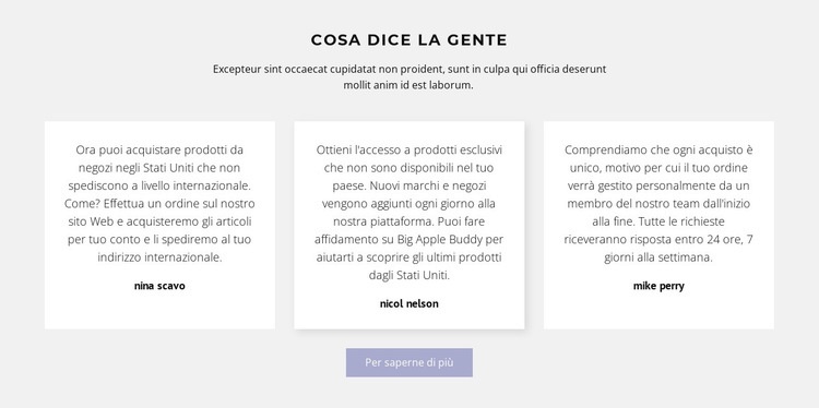 Tre caselle di testo con ombra Progettazione di siti web