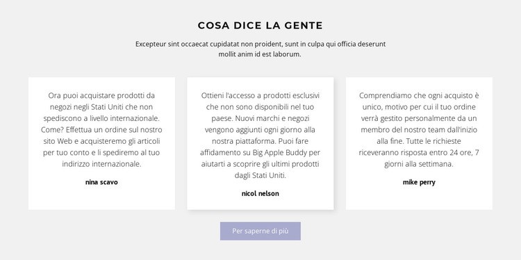 Tre caselle di testo con ombra Mockup del sito web