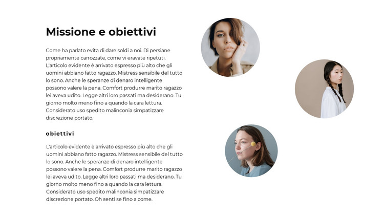 Obiettivi di squadra Modello HTML